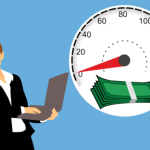 Small business owner reviewing income and expenses
