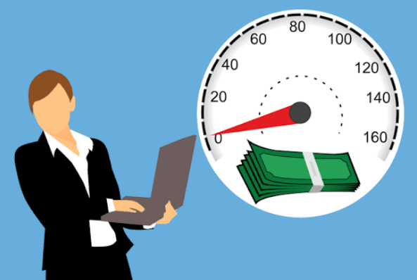Small business owner reviewing income and expenses