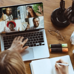 Entrepreneur working on laptop while starting an online business from home